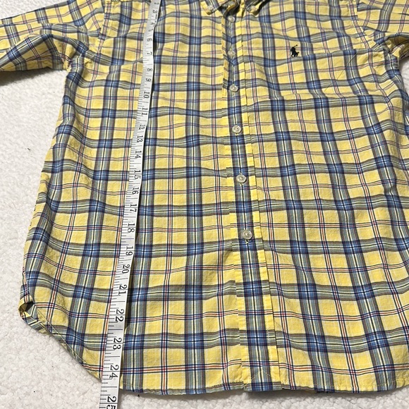 Ralph Lauren Boys L/S Yellow and Blue Checked Button-Up, EUC, Size Medium - Picture 5 of 8